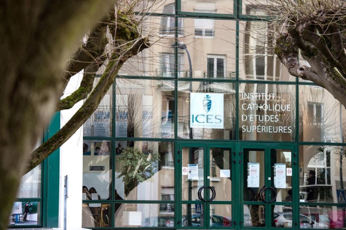 Le bâtiment de l’Institut catholique d’études supérieures (Ices) à La-Roche-sur-Yon (Vendée).Photo Ruaud Andbz Abaca