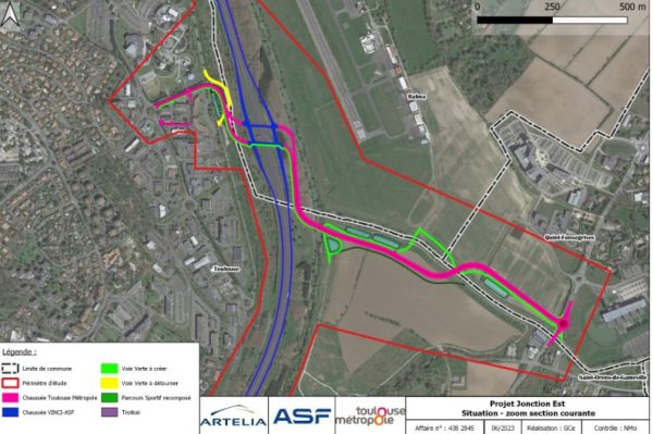 Plan de situation du projet Jonction Est, à Toulouse.